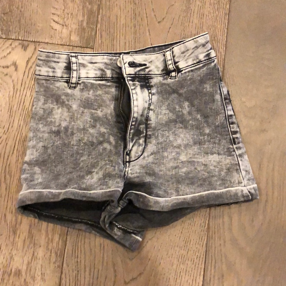 High waisted charcoal shorts